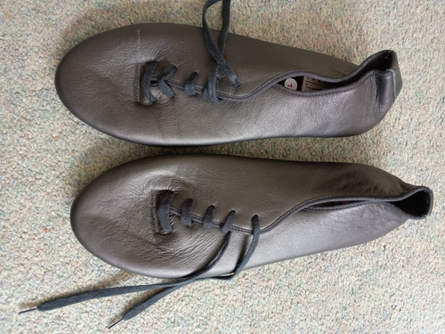 Katz black leather jazz shoes - black,