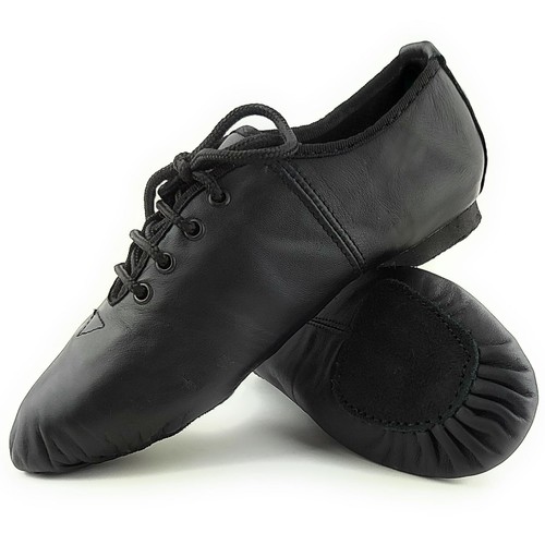 Jazz shoes black leather split - shoes,