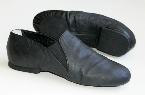 Slip black leather jazz - on,